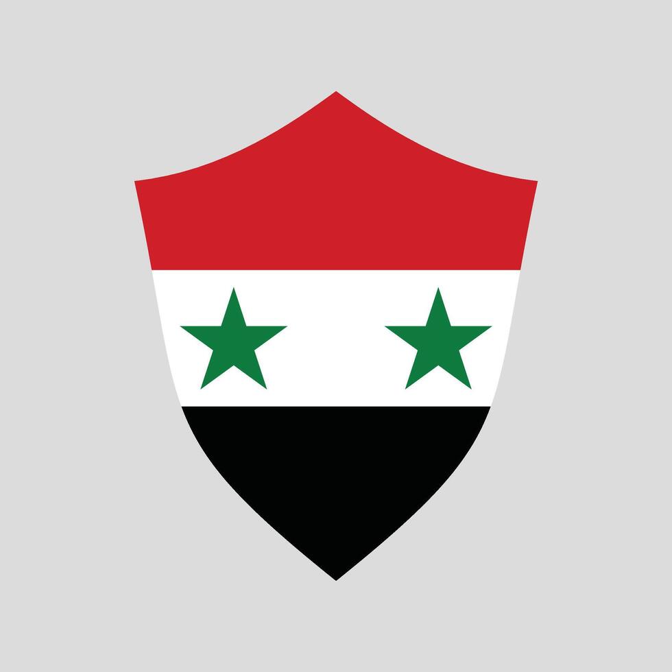 Syria Flag in Shield Shape Frame vector