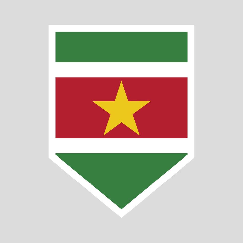 Suriname Flag in Shield Shape Frame vector