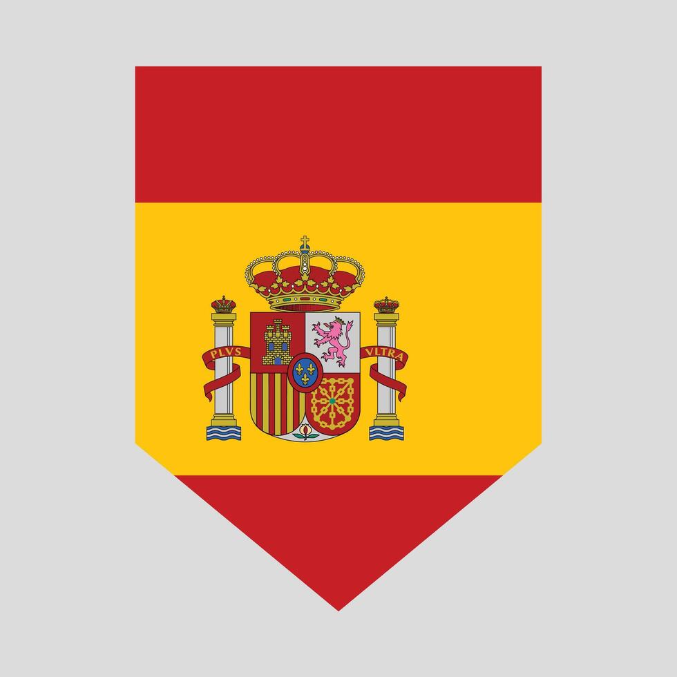 Spain Flag in Shield Shape Frame vector