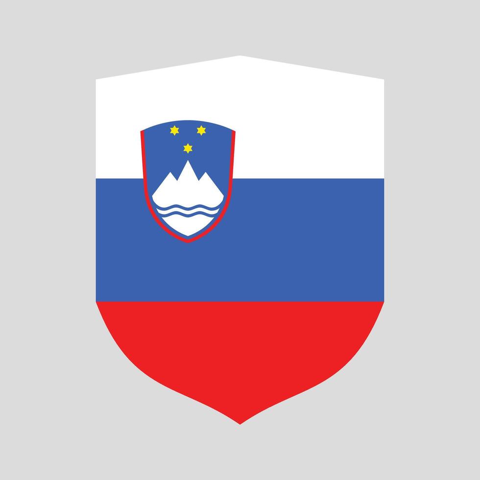 Slovenia Flag in Shield Shape vector