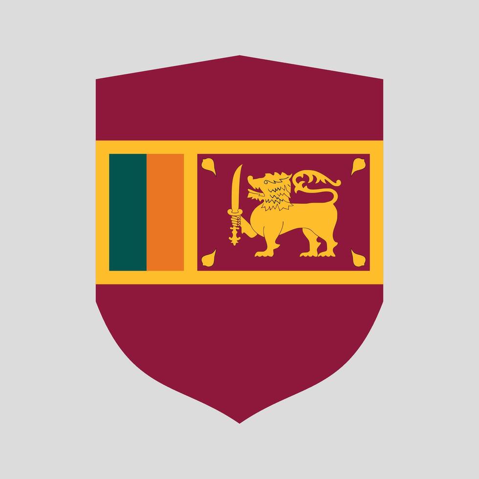 Sri Lanka Flag in Shield Shape Frame vector