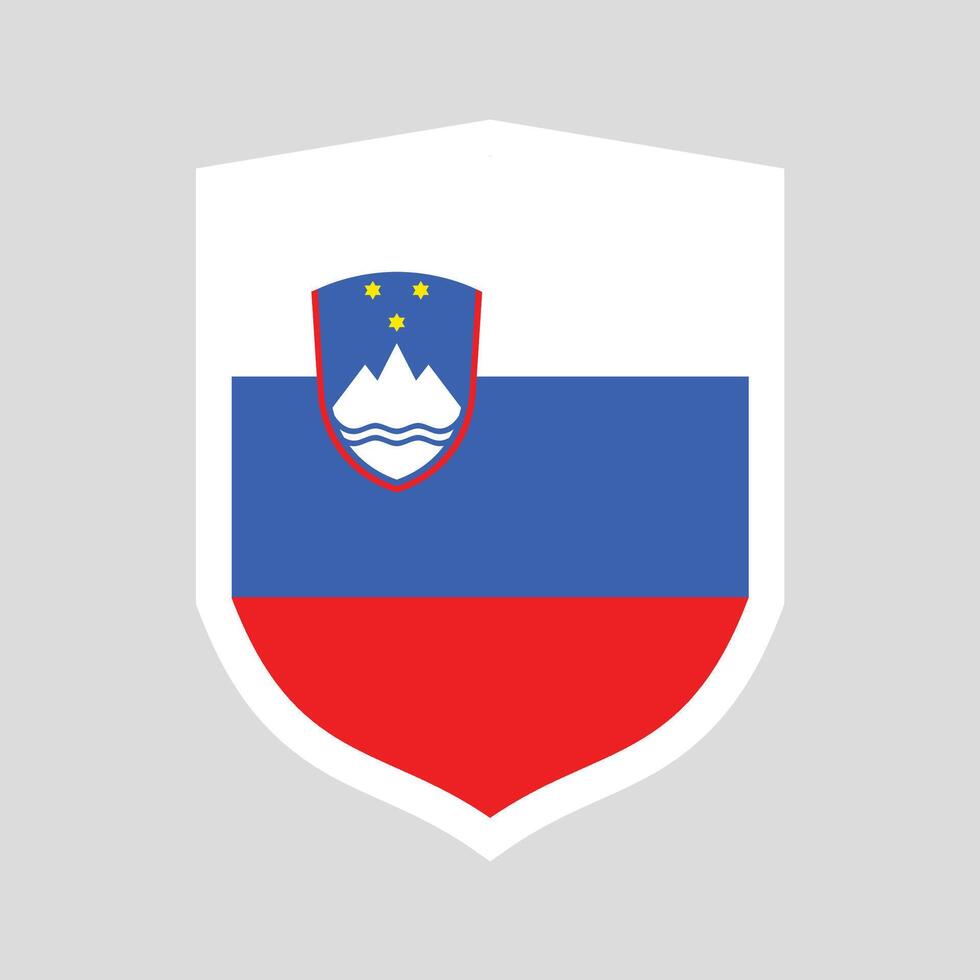 Slovenia Flag in Shield Shape vector