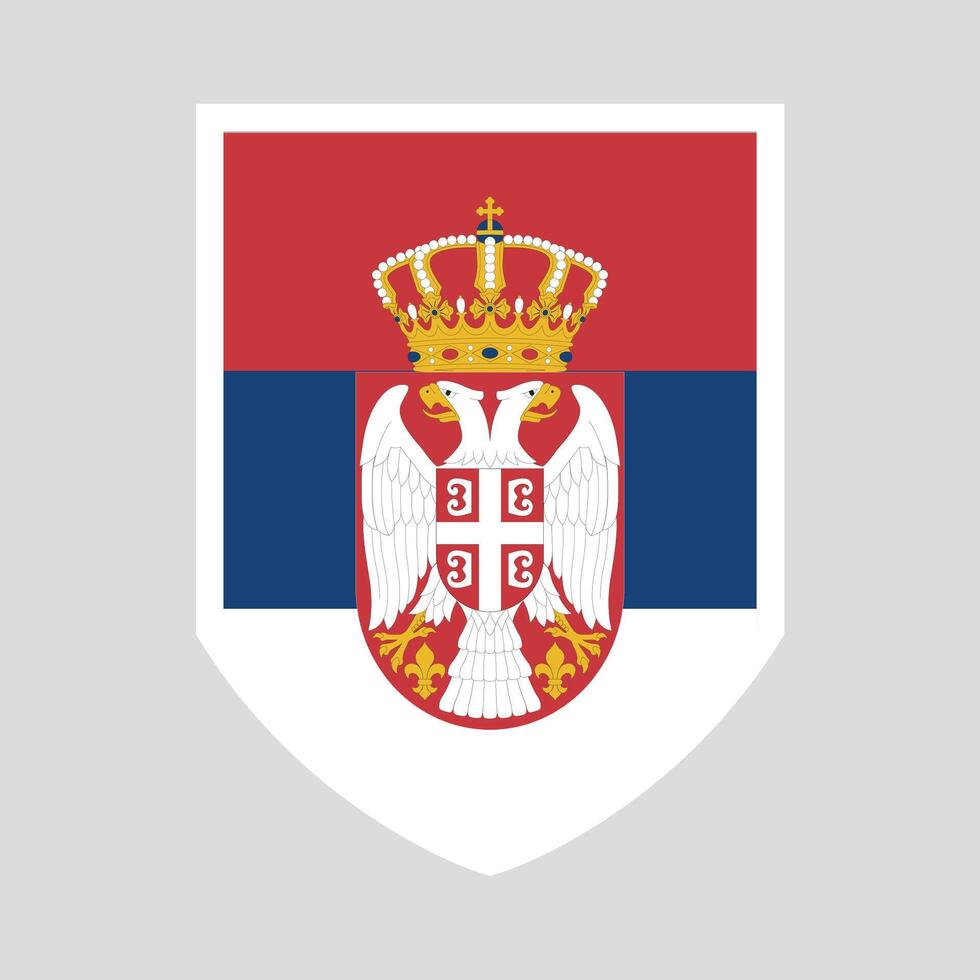 Serbia Flag in Shield Shape Frame vector
