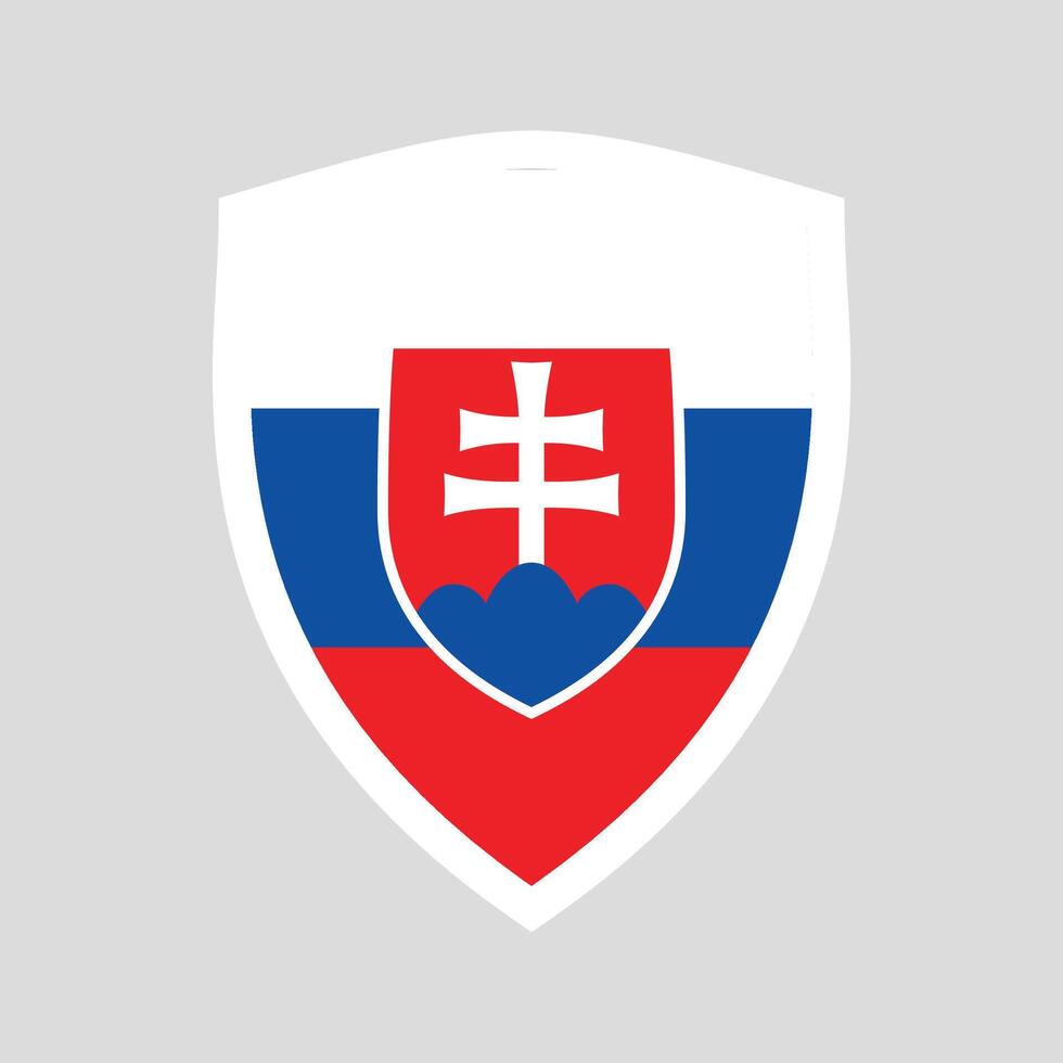 Slovakia Flag in Shield Shape vector