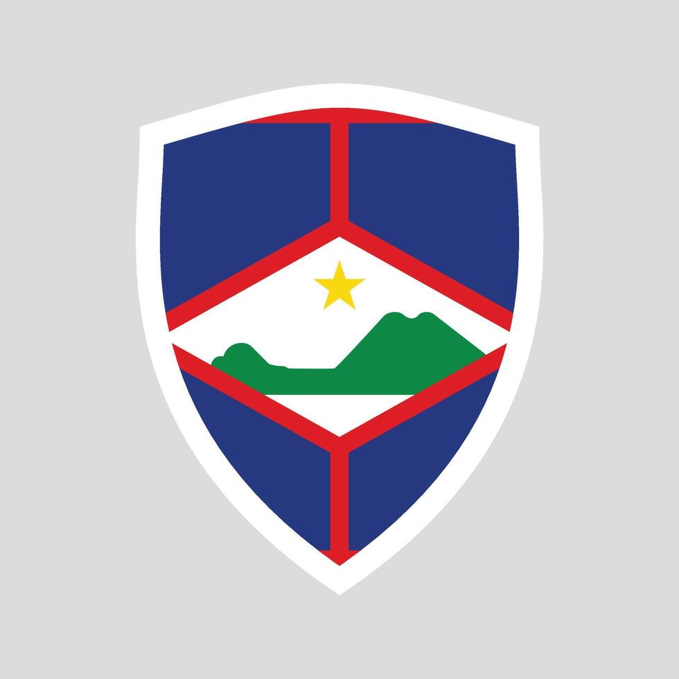 Sint Eustatius Flag in Shield Shape vector