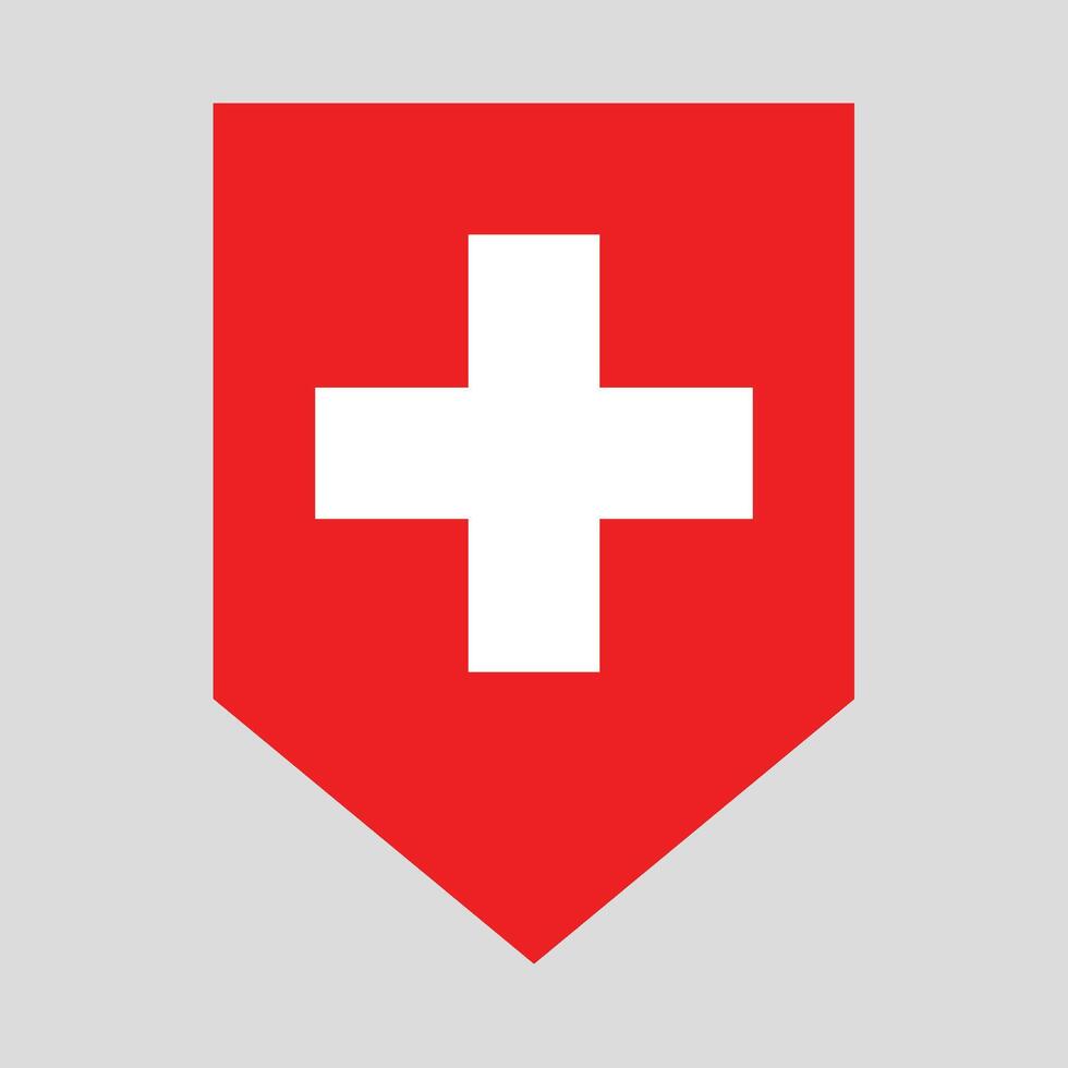 Switzerland Flag in Shield Shape Frame vector