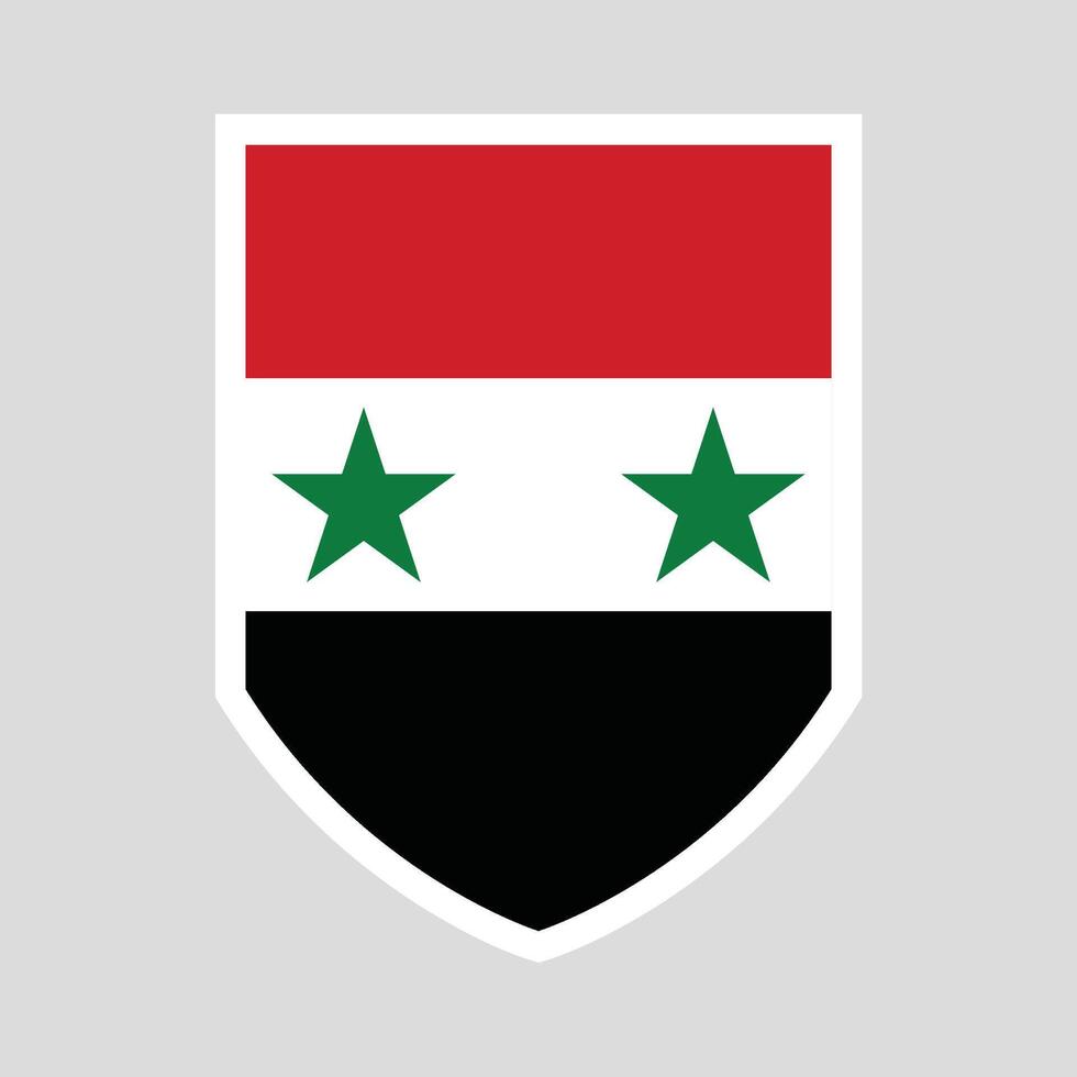 Syria Flag in Shield Shape Frame vector