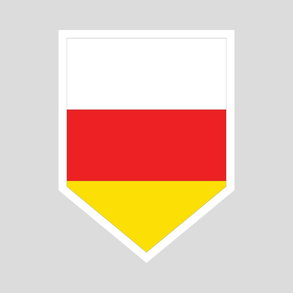 South Ossetia Flag in Shield Shape Frame vector
