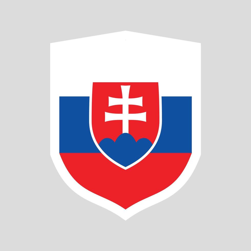 Slovakia Flag in Shield Shape vector