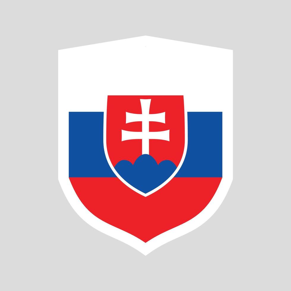 Slovakia Flag in Shield Shape vector