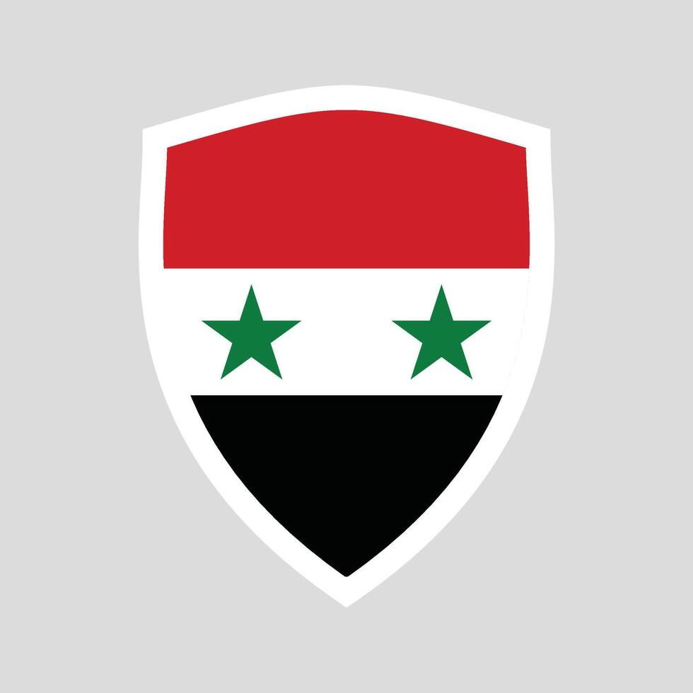 Syria Flag in Shield Shape Frame vector
