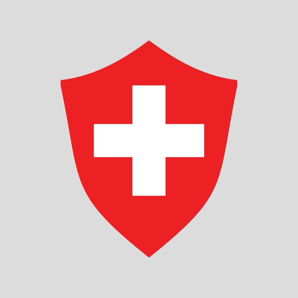 Switzerland Flag in Shield Shape Frame vector