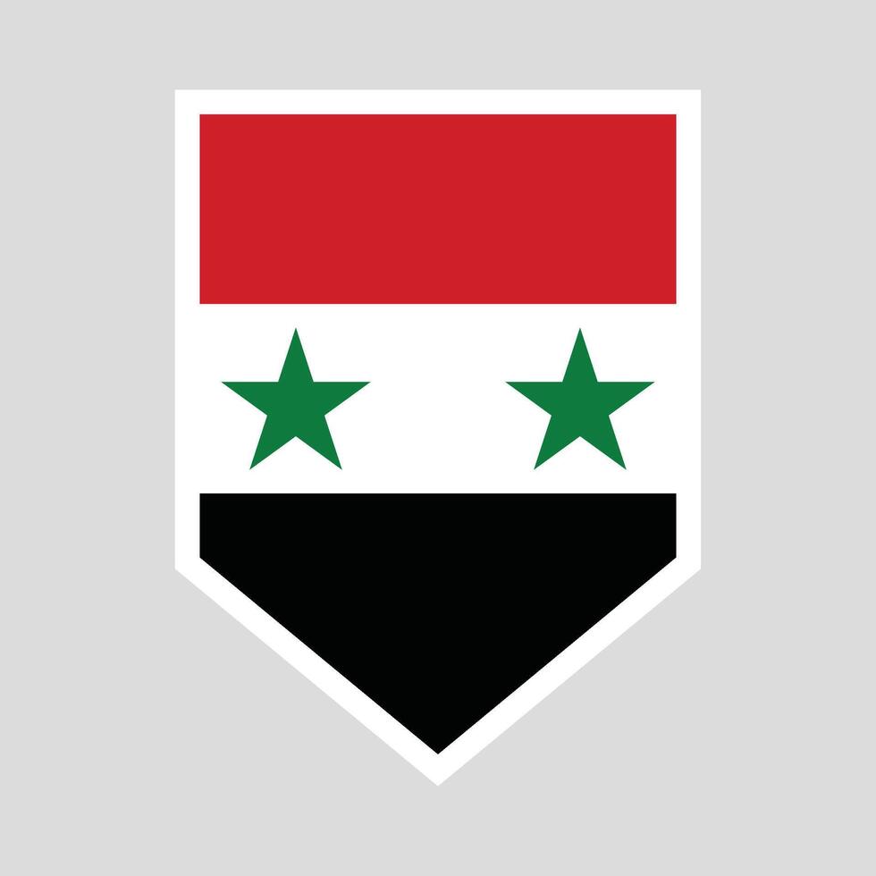 Syria Flag in Shield Shape Frame vector