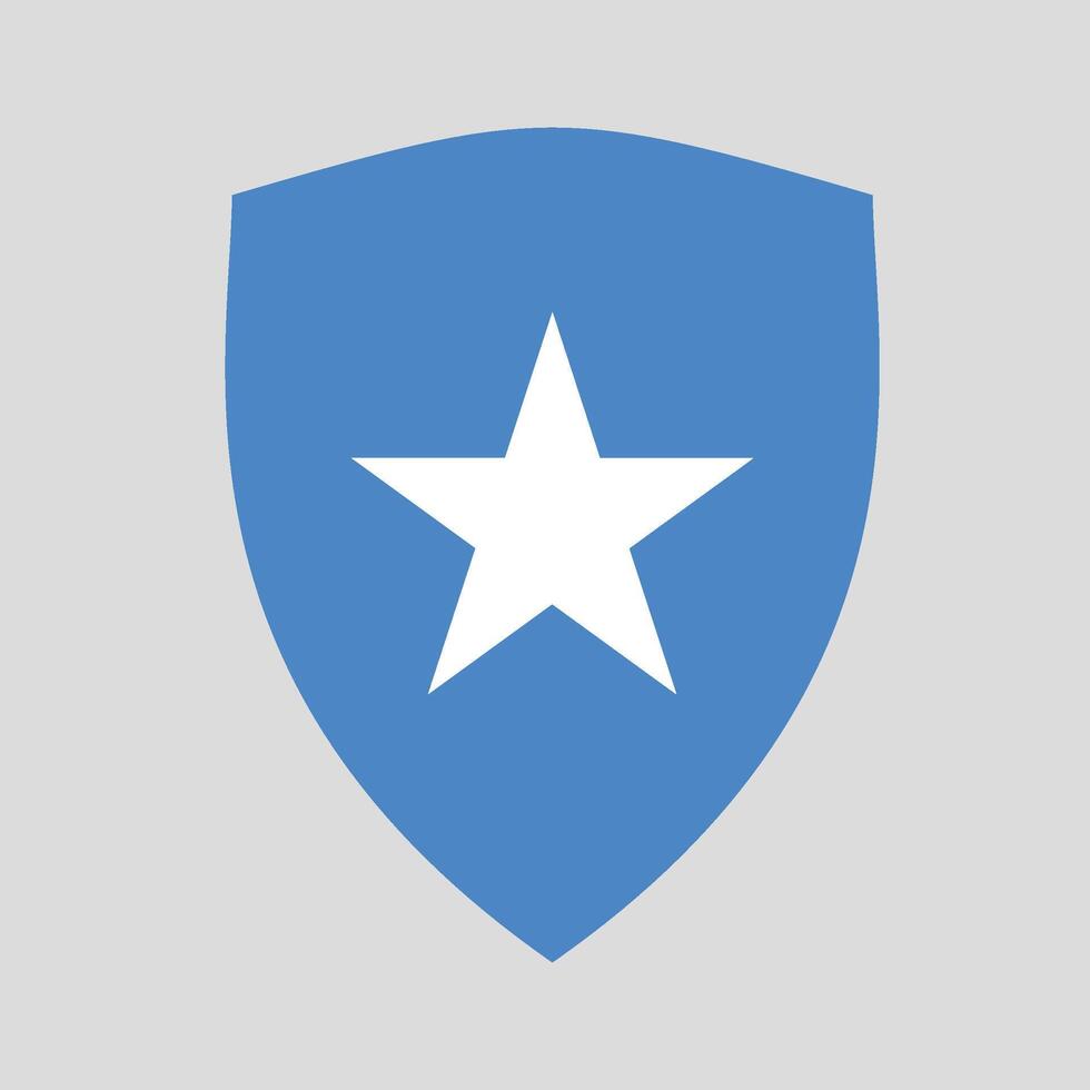 Somalia Flag in Shield Shape vector