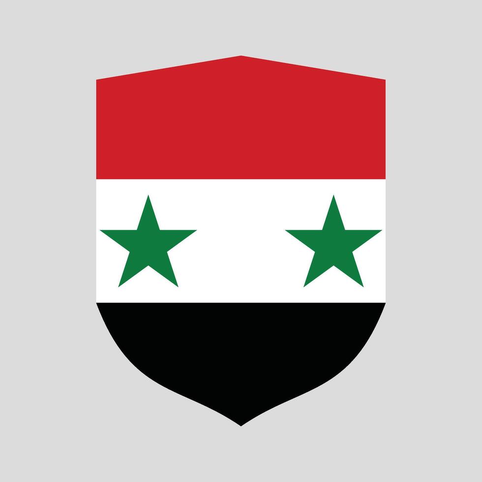 Syria Flag in Shield Shape Frame vector