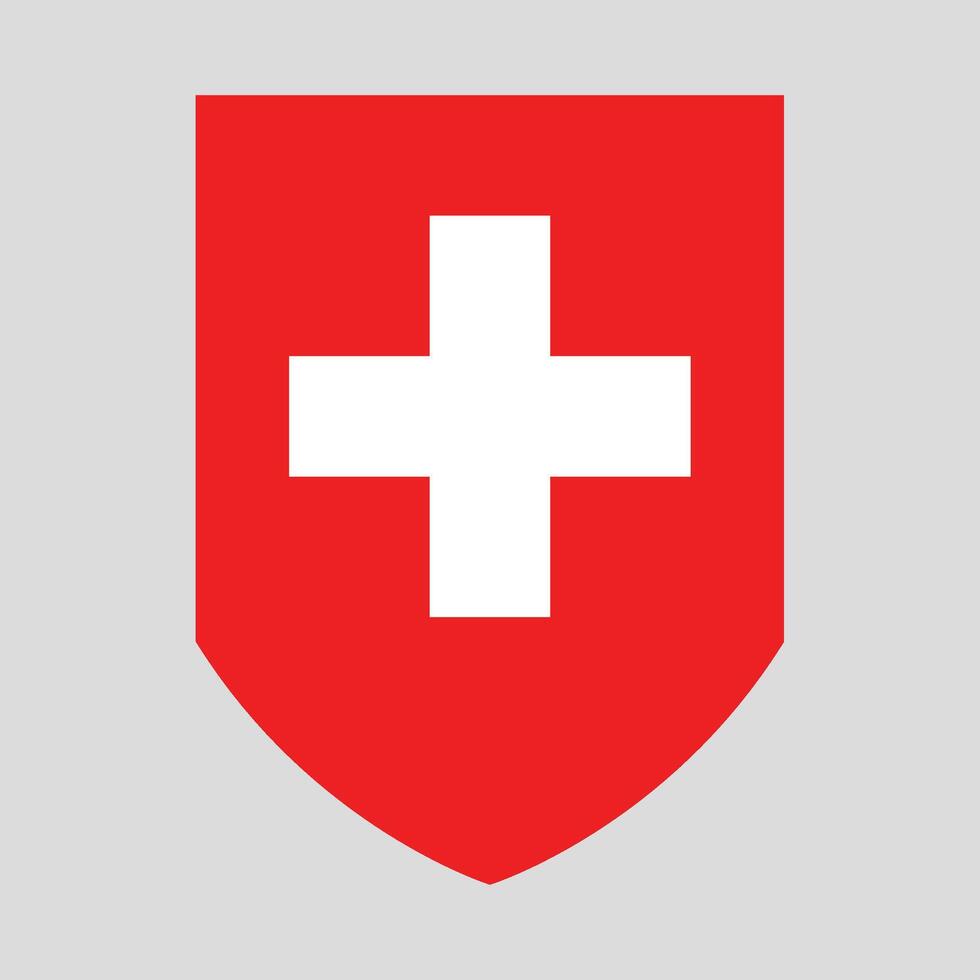 Switzerland Flag in Shield Shape Frame vector
