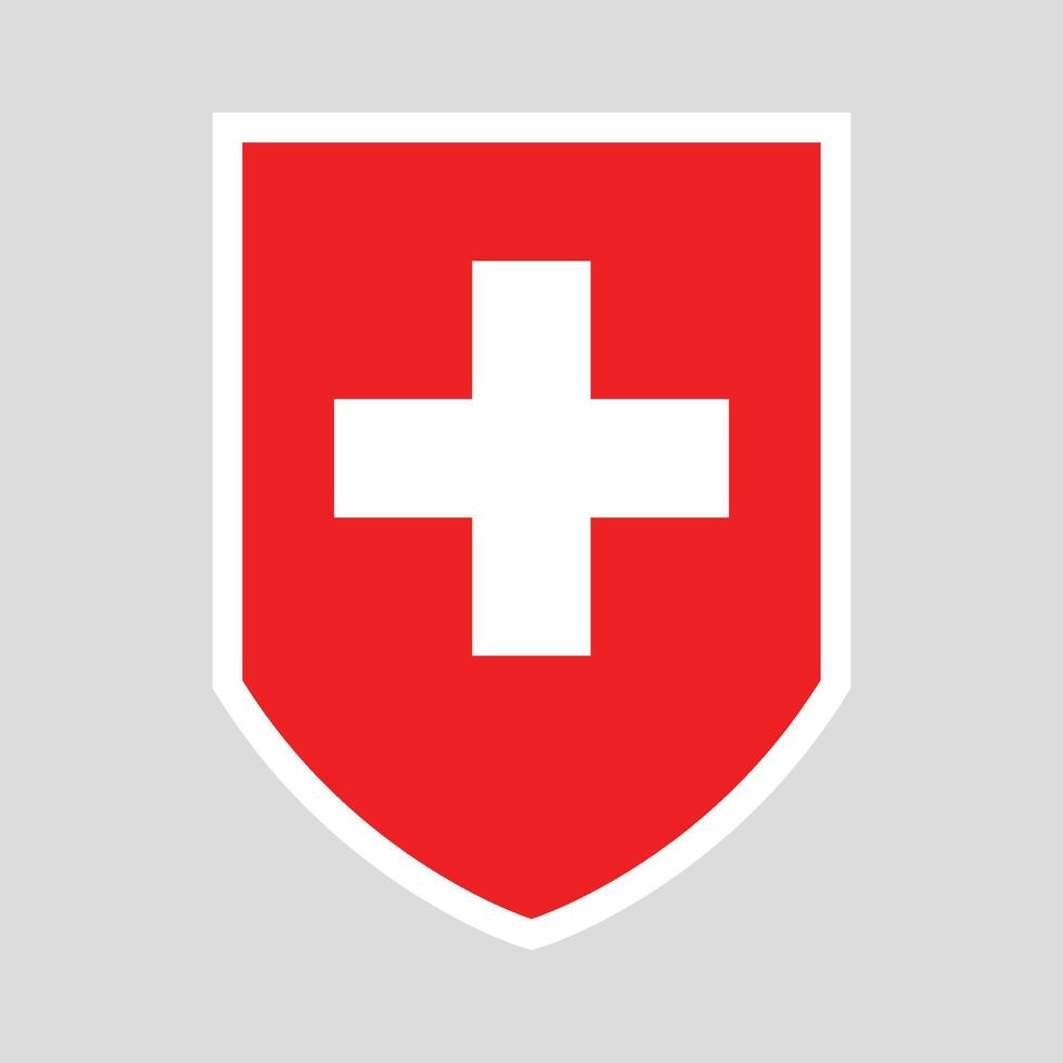 Switzerland Flag in Shield Shape Frame vector