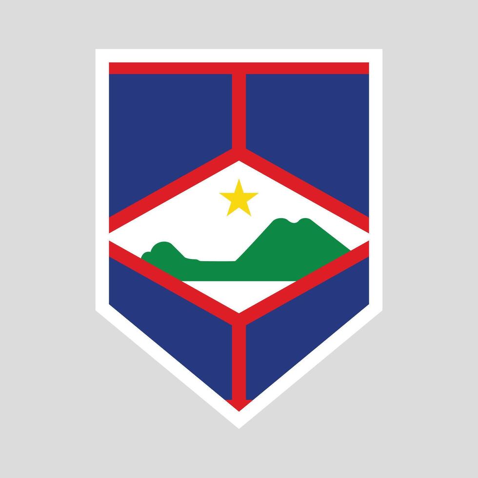 Sint Eustatius Flag in Shield Shape vector