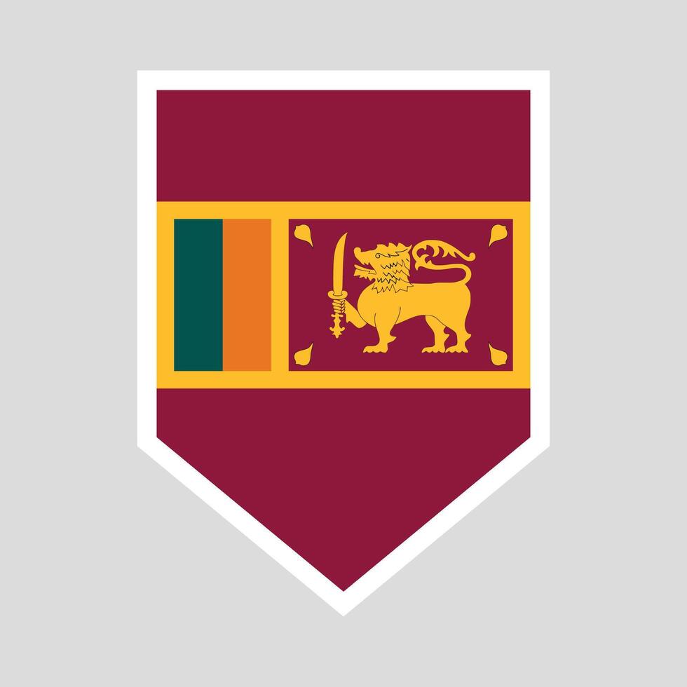 Sri Lanka Flag in Shield Shape Frame vector
