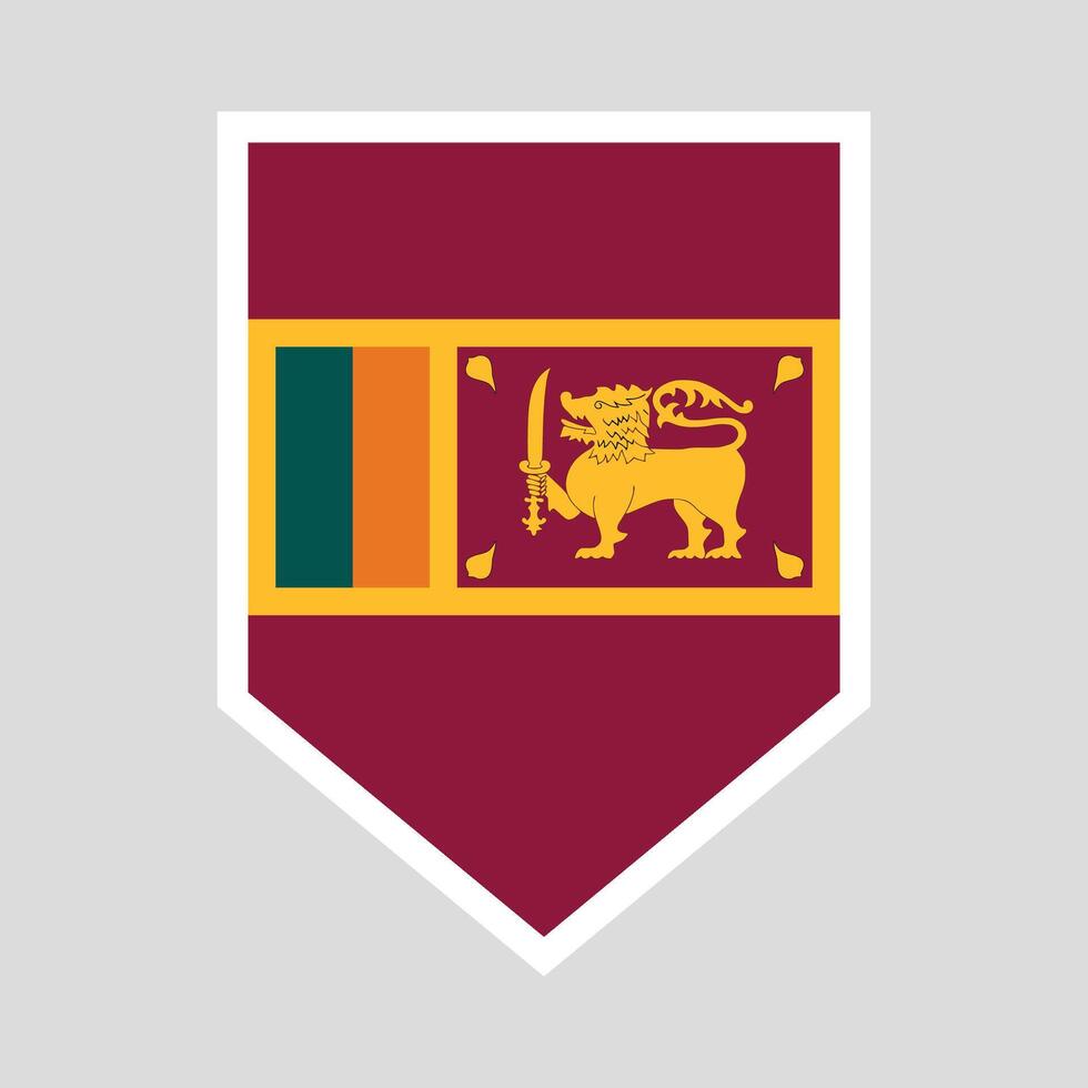 Sri Lanka Flag in Shield Shape Frame vector