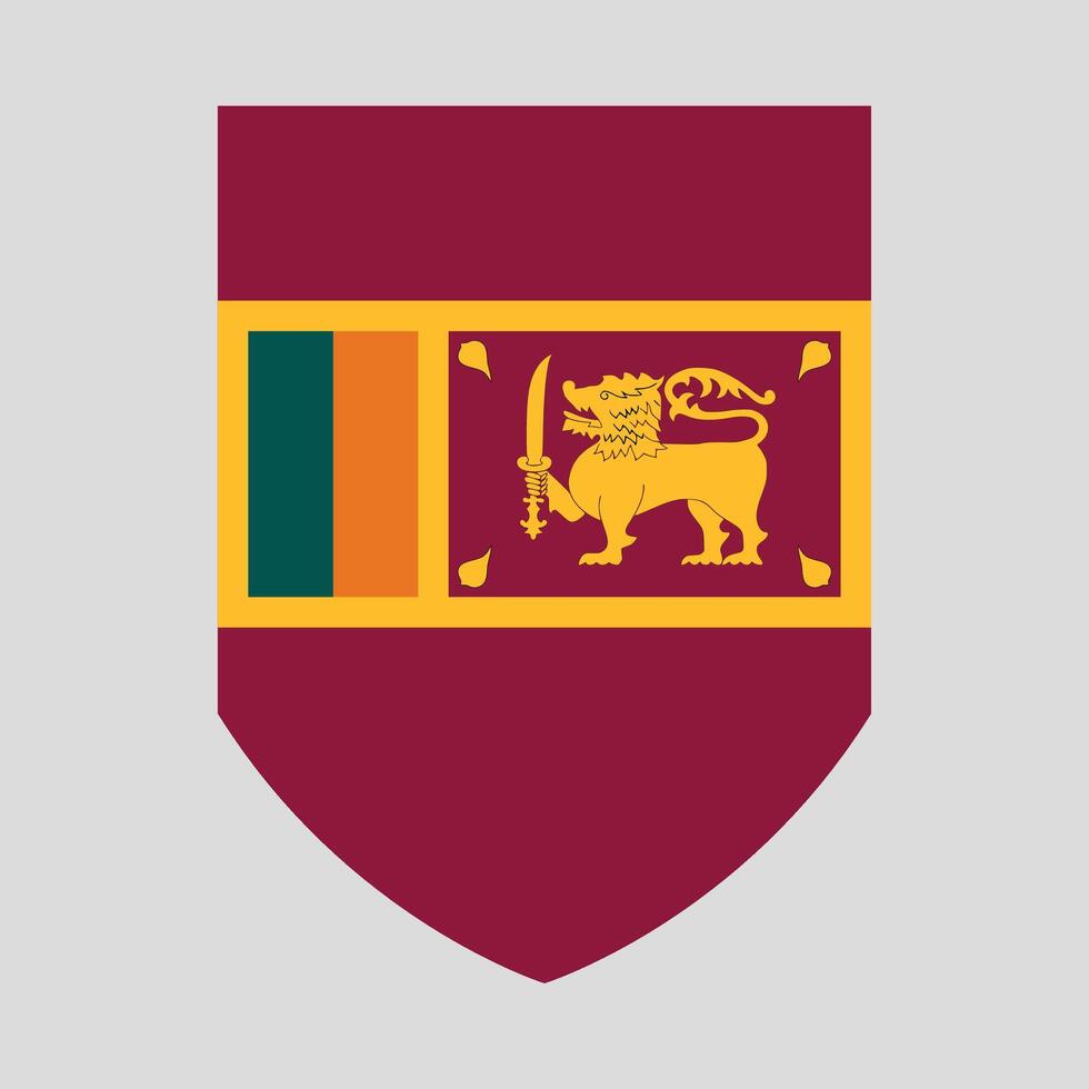 Sri Lanka Flag in Shield Shape Frame vector