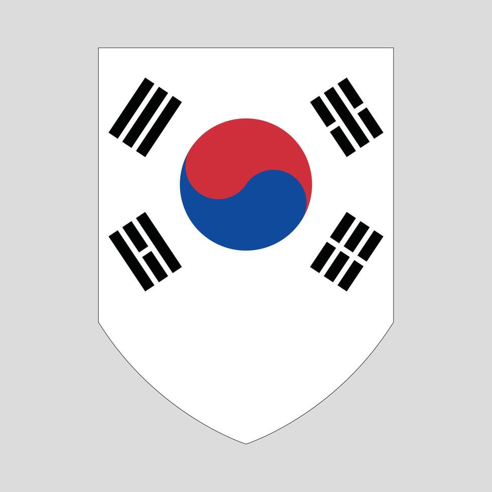 South Korea Flag in Shield Shape vector
