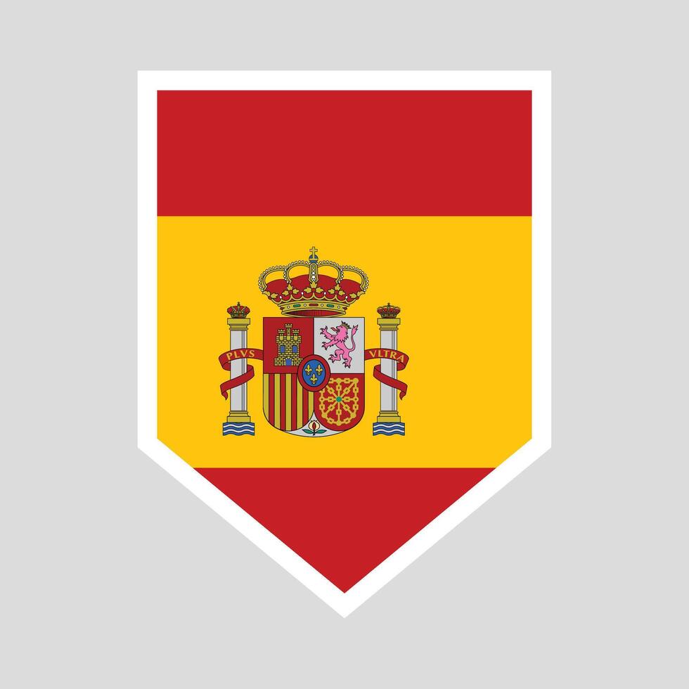 Spain Flag in Shield Shape Frame vector