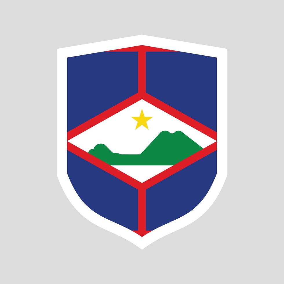 Sint Eustatius Flag in Shield Shape vector