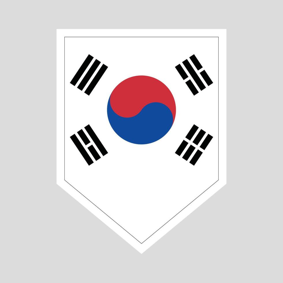 South Korea Flag in Shield Shape vector