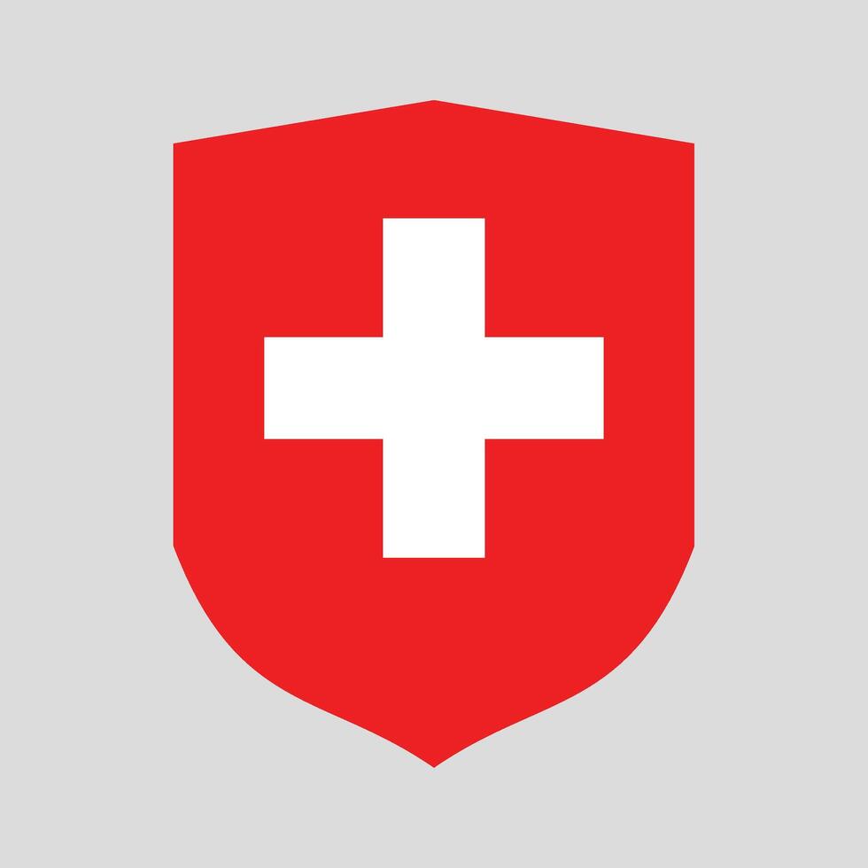 Switzerland Flag in Shield Shape Frame vector
