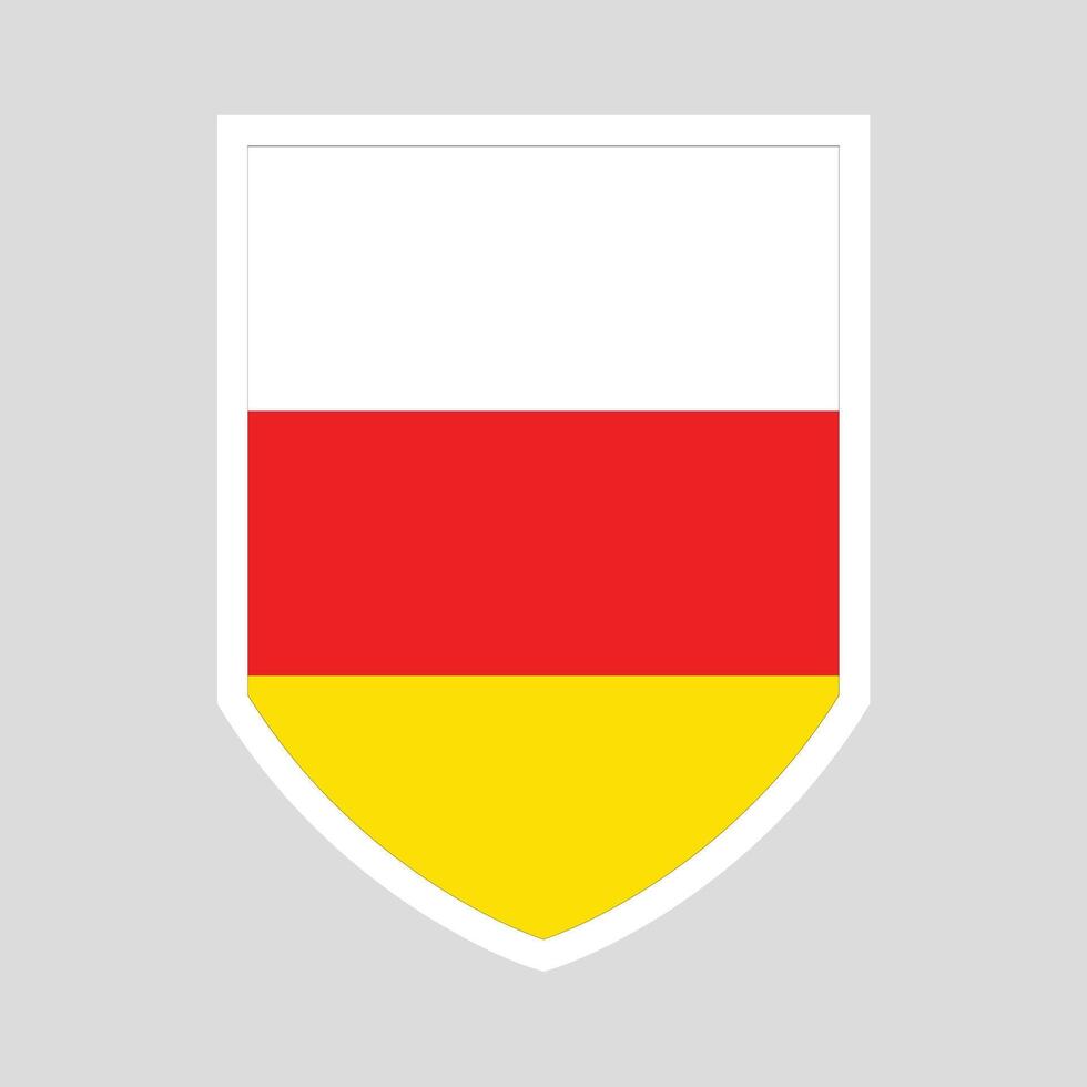 South Ossetia Flag in Shield Shape Frame vector