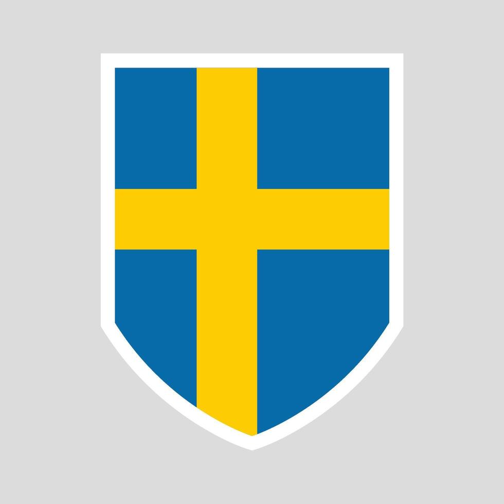 Sweden Flag in Shield Shape Frame vector