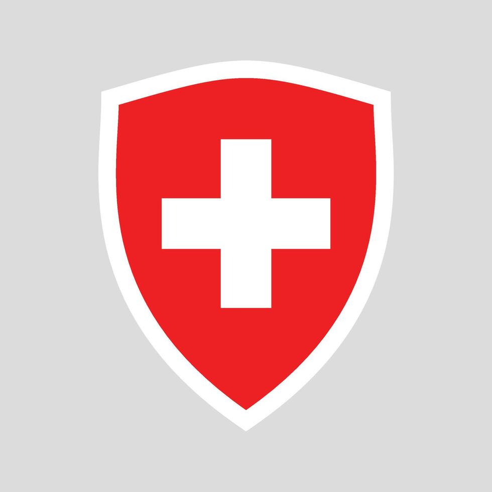 Switzerland Flag in Shield Shape Frame vector