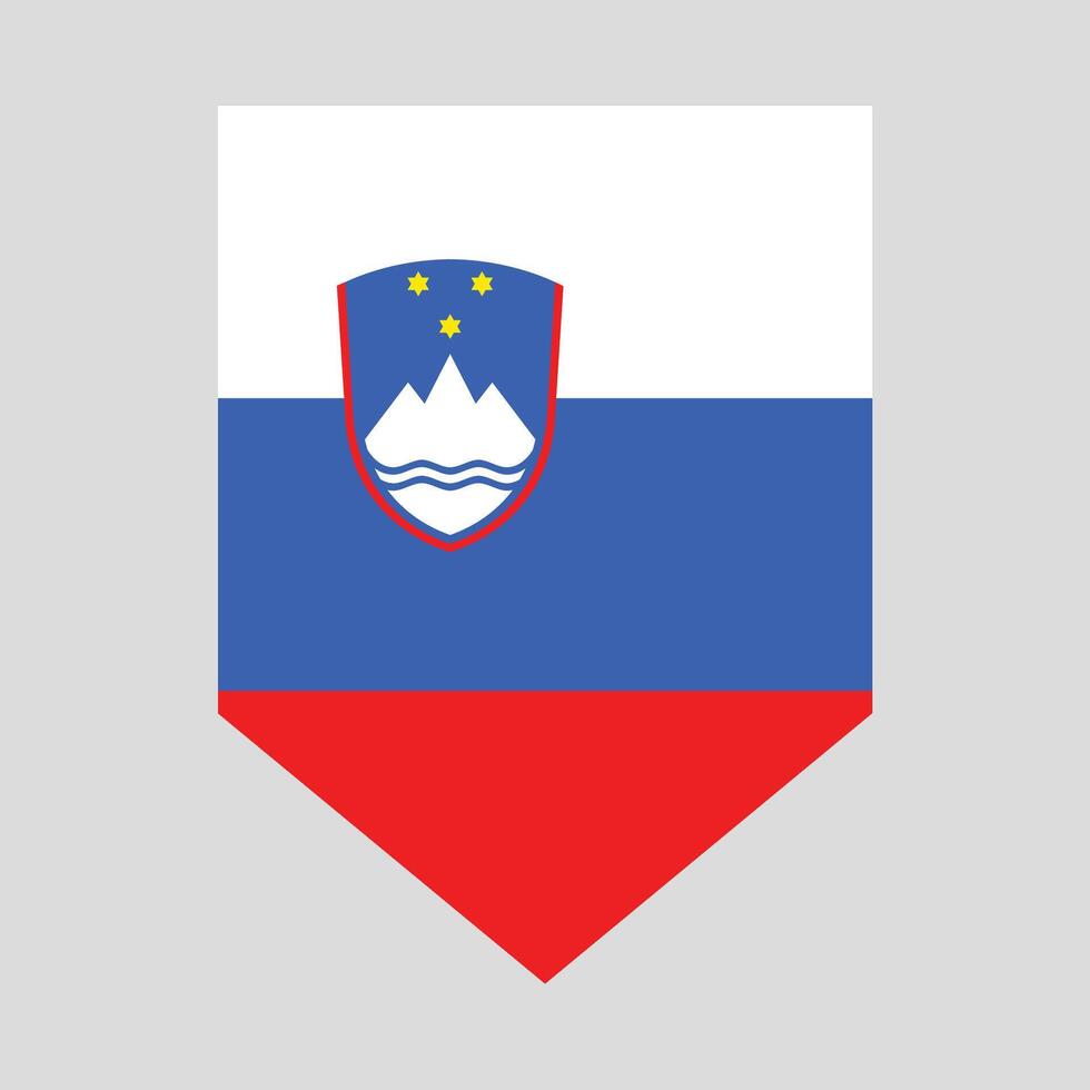 Slovenia Flag in Shield Shape vector