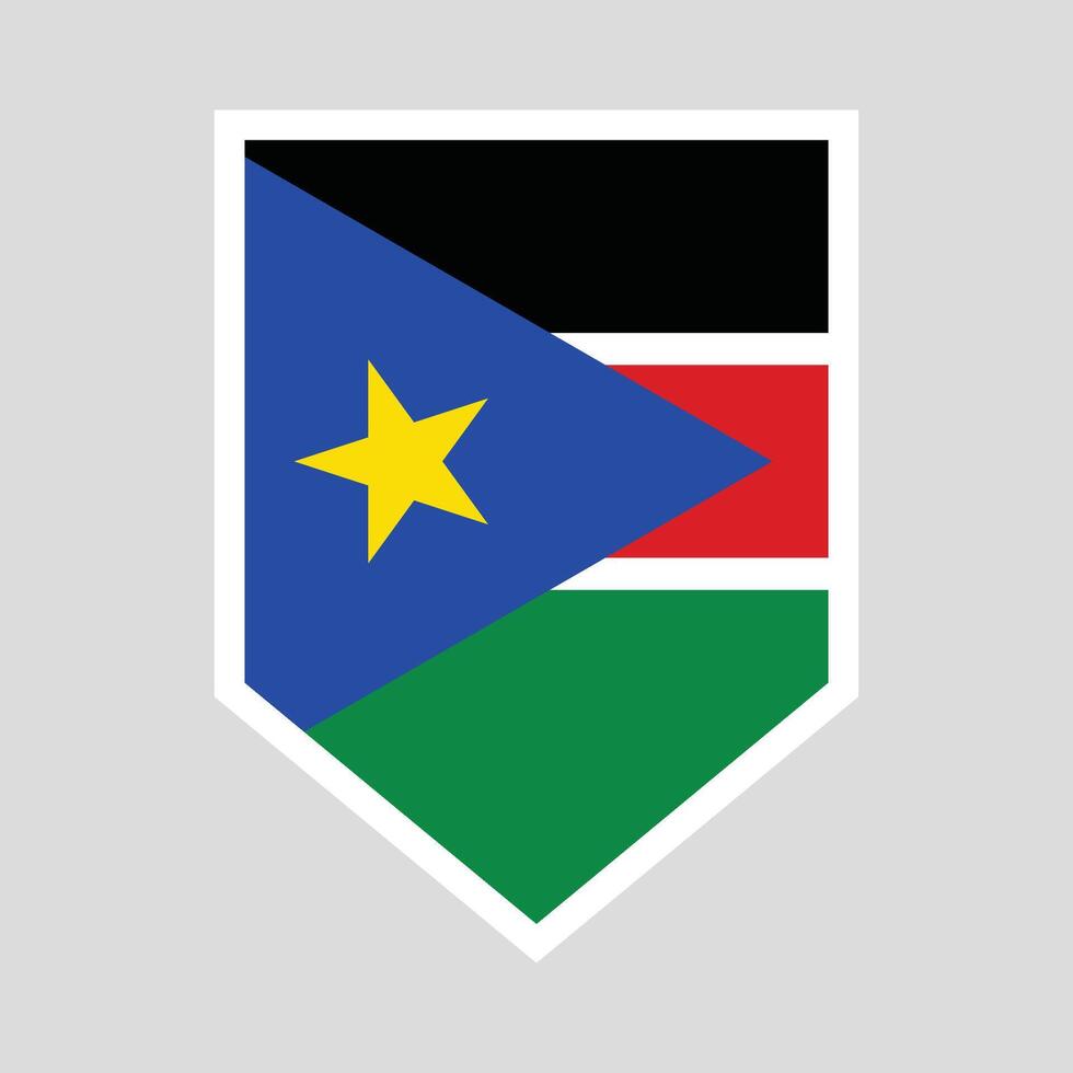 South Sudan Flag in Shield Shape Frame vector