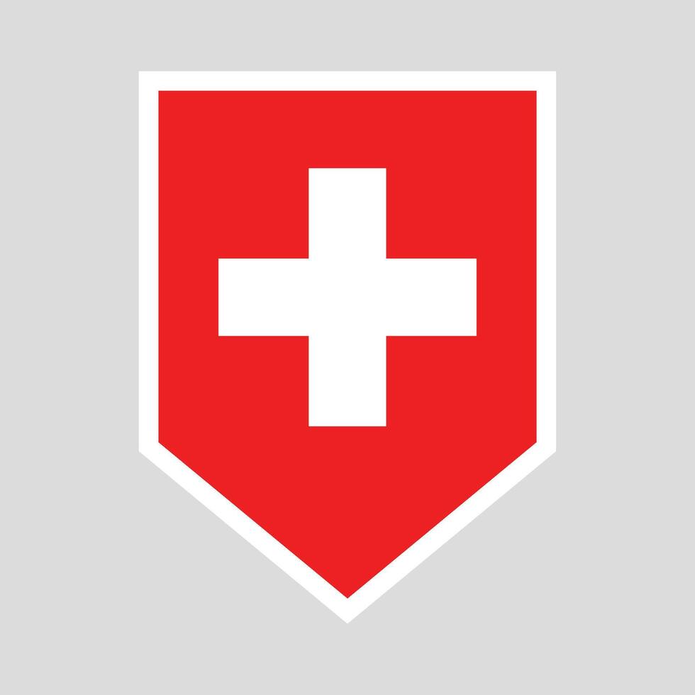 Switzerland Flag in Shield Shape Frame vector