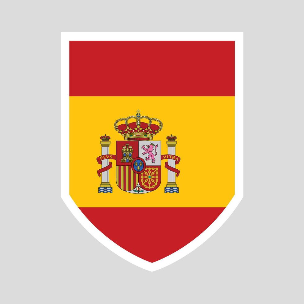 Spain Flag in Shield Shape Frame vector