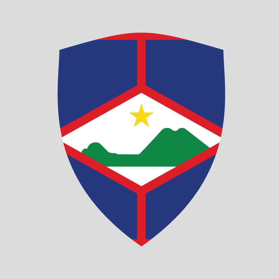 Sint Eustatius Flag in Shield Shape vector