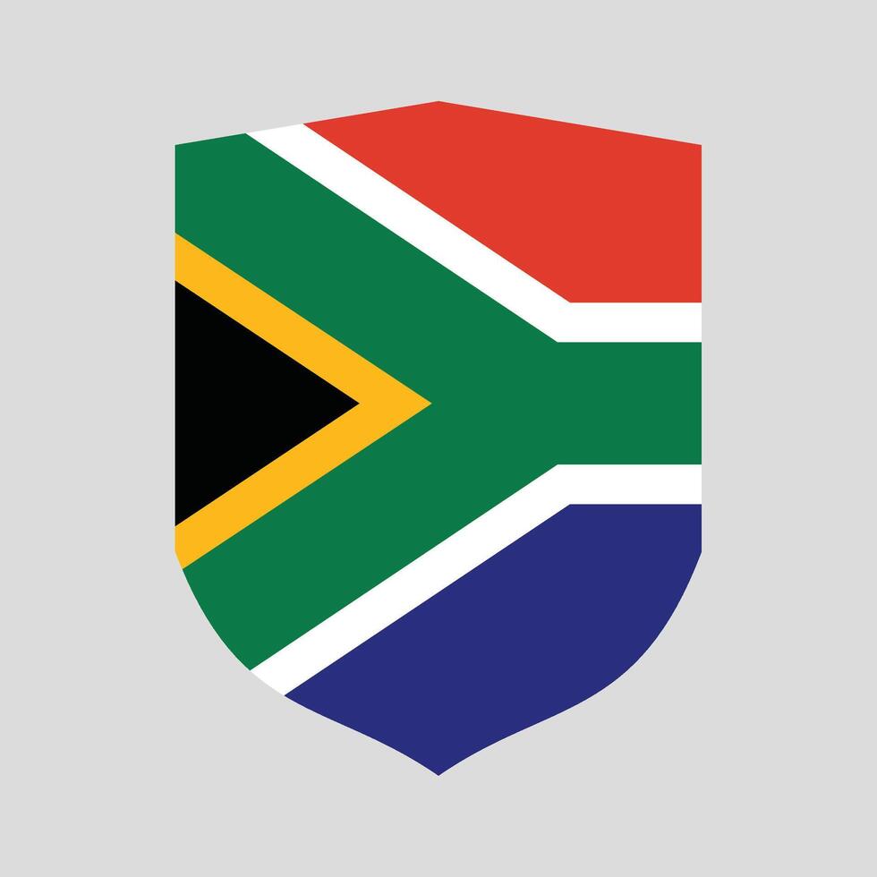 South Africa Flag in Shield Shape vector