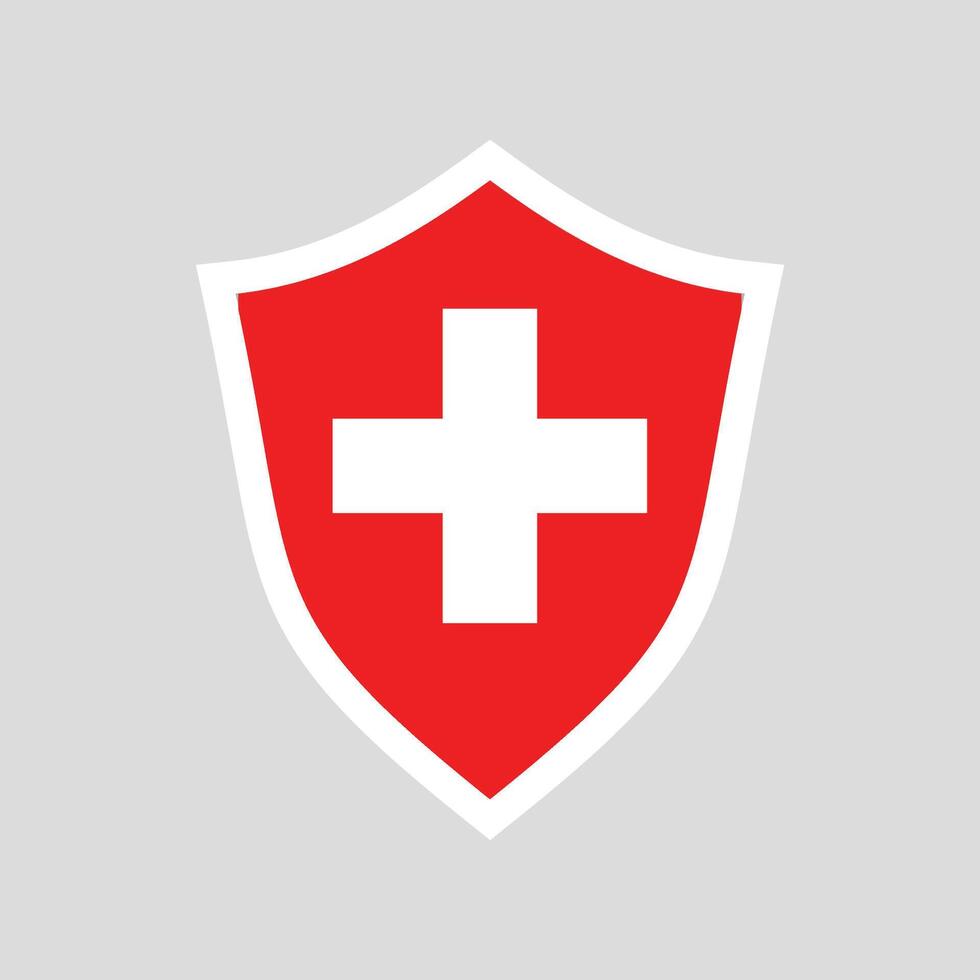 Switzerland Flag in Shield Shape Frame vector