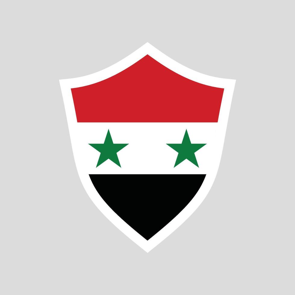 Syria Flag in Shield Shape Frame vector
