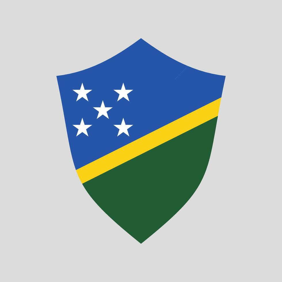 Solomon Islands Flag in Shield Shape vector