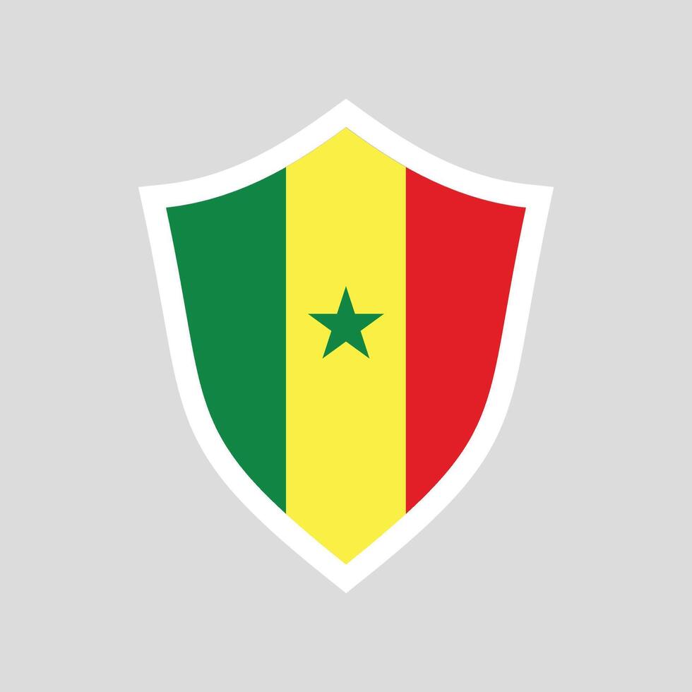 Senegal Flag in Shield Shape Frame vector