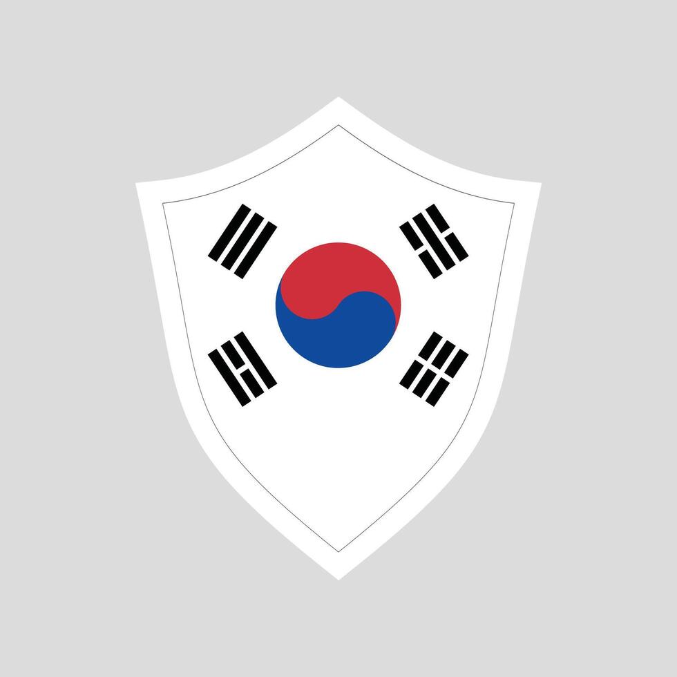 South Korea Flag in Shield Shape vector