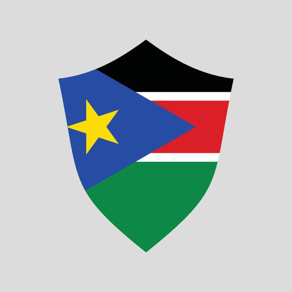South Sudan Flag in Shield Shape Frame vector