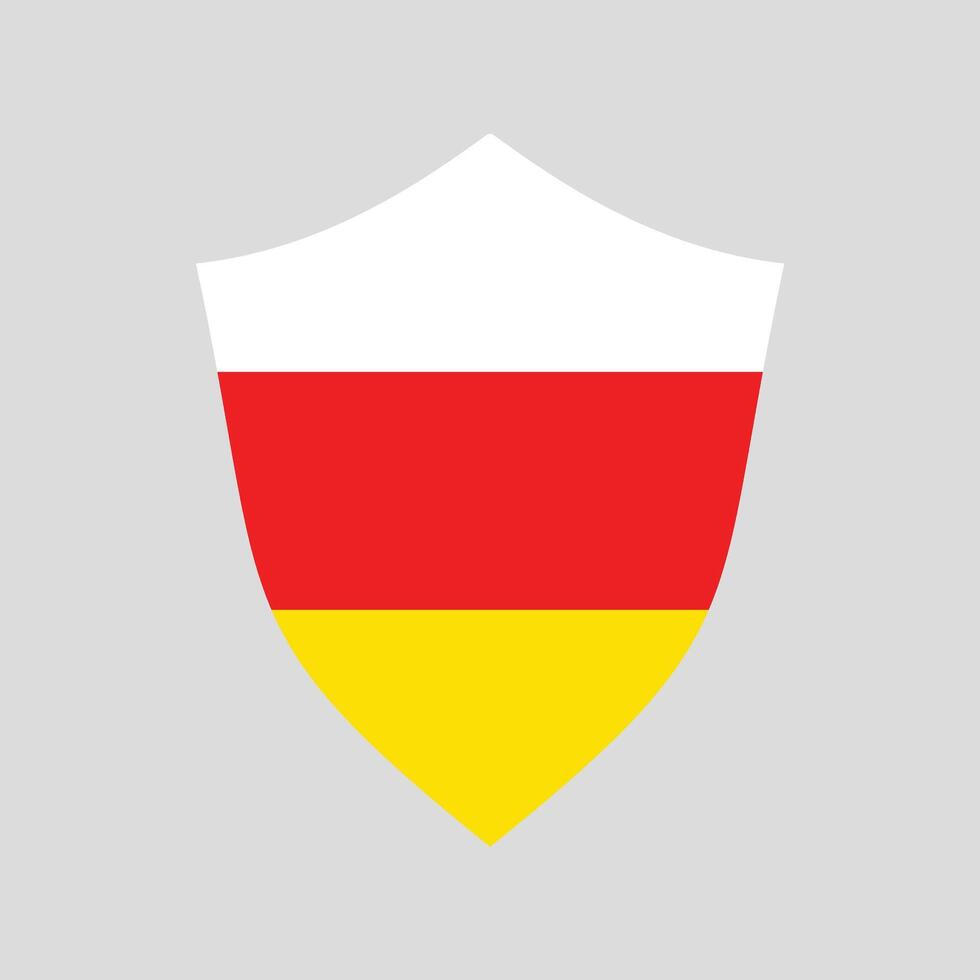 South Ossetia Flag in Shield Shape Frame vector