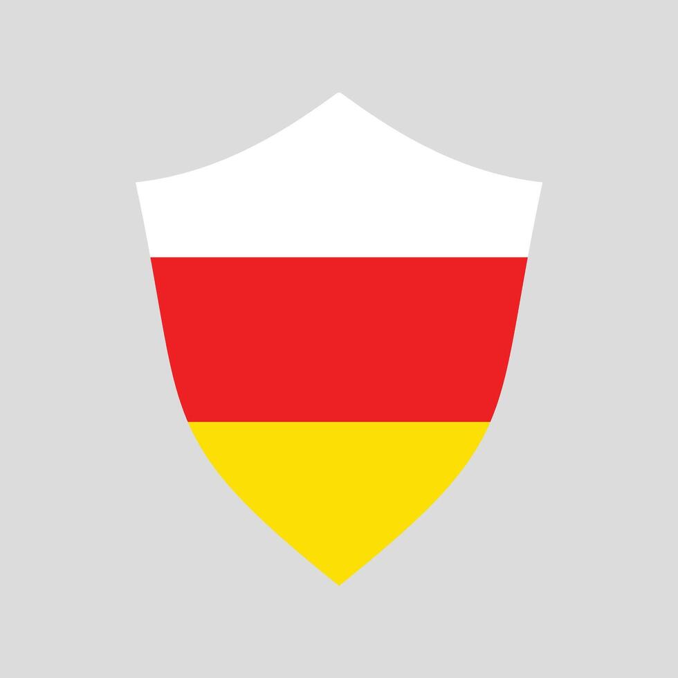 South Ossetia Flag in Shield Shape Frame vector