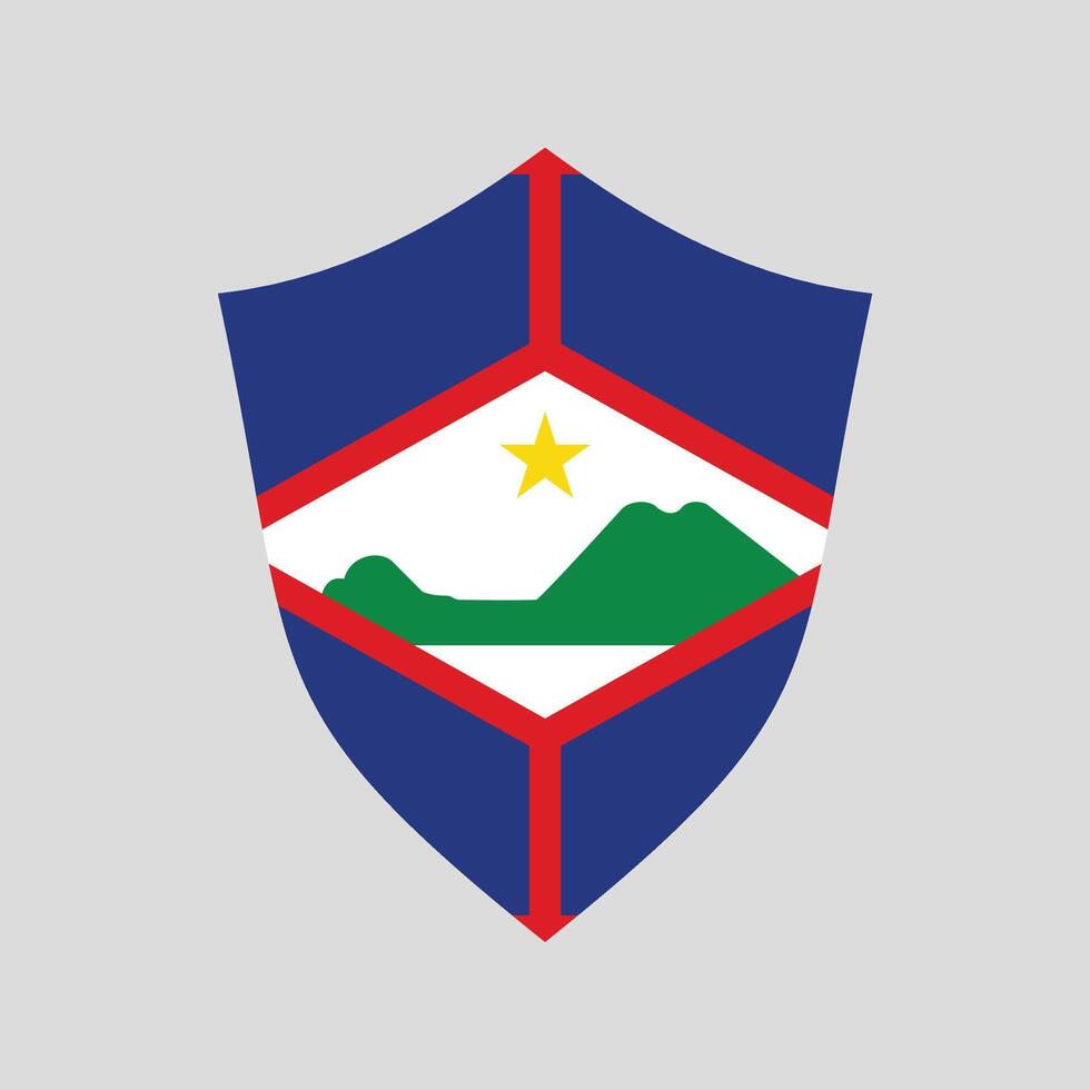 Sint Eustatius Flag in Shield Shape vector