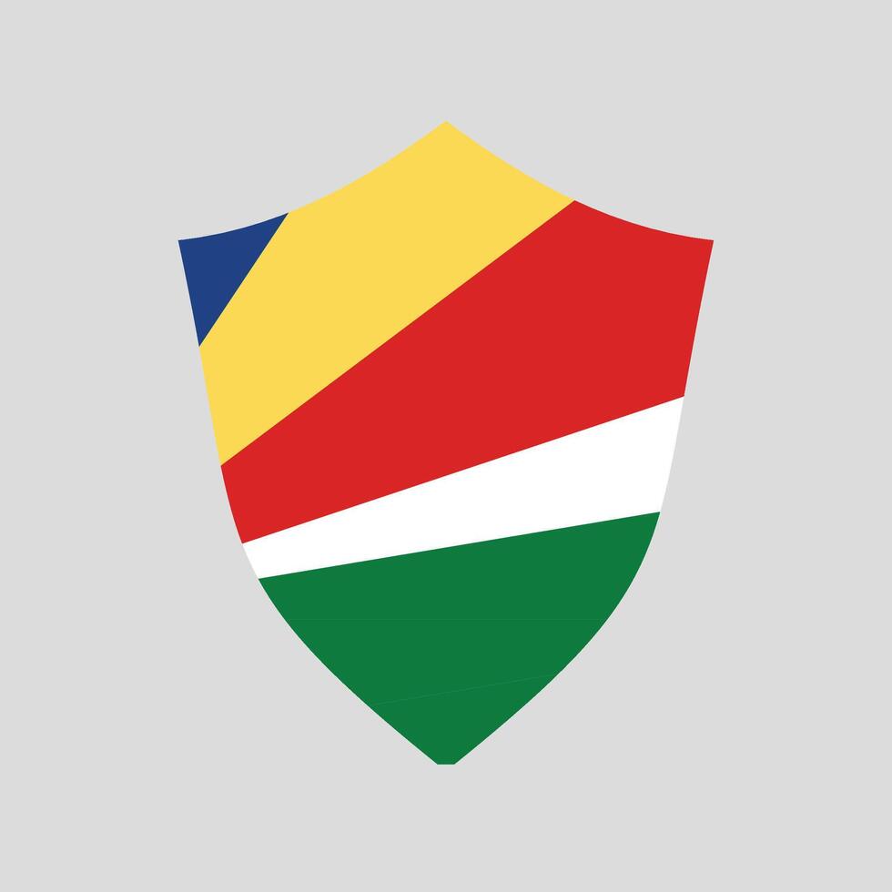 Seychelles Flag in Shield Shape Frame vector
