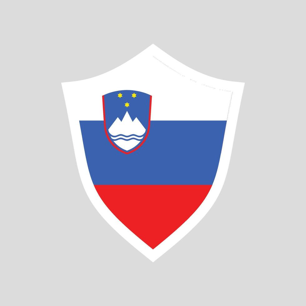 Slovenia Flag in Shield Shape vector